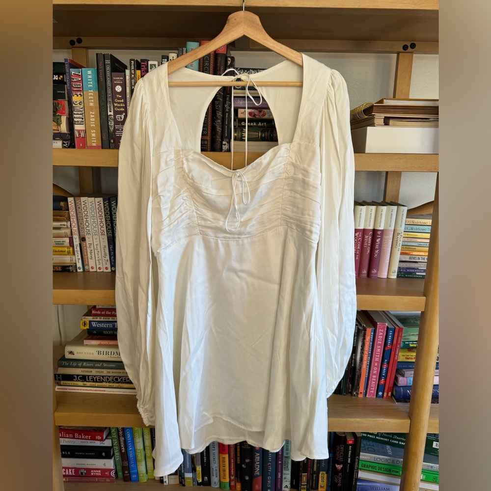 For Love And Lemons puff sleeve satin mini dress